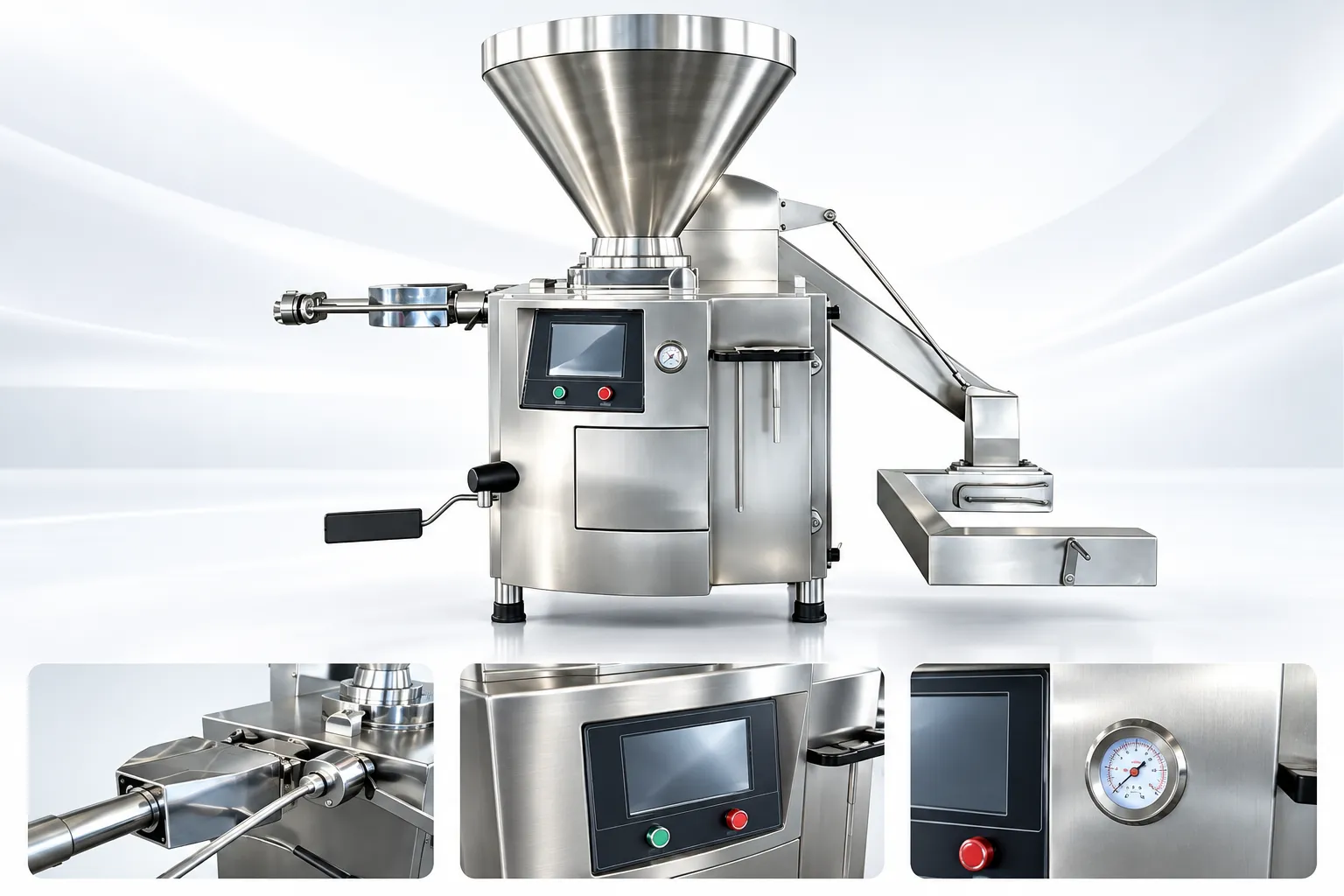 Vane-Type Vacuum Filling Machine ZKG-6500 – heavy-duty servo vacuum filler for large-chunk meat products